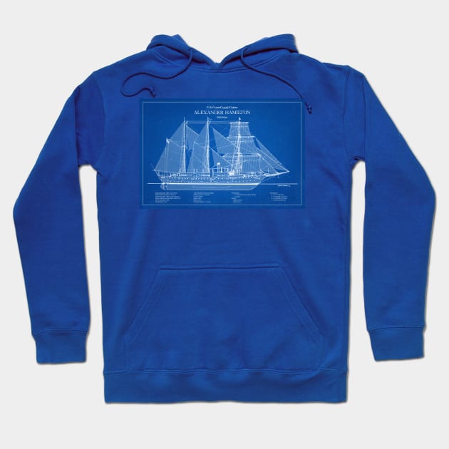 Alexander Hamilton wix-272 United States Coast Guard Cutter - ABD Hoodie by SPJE Illustration Photography